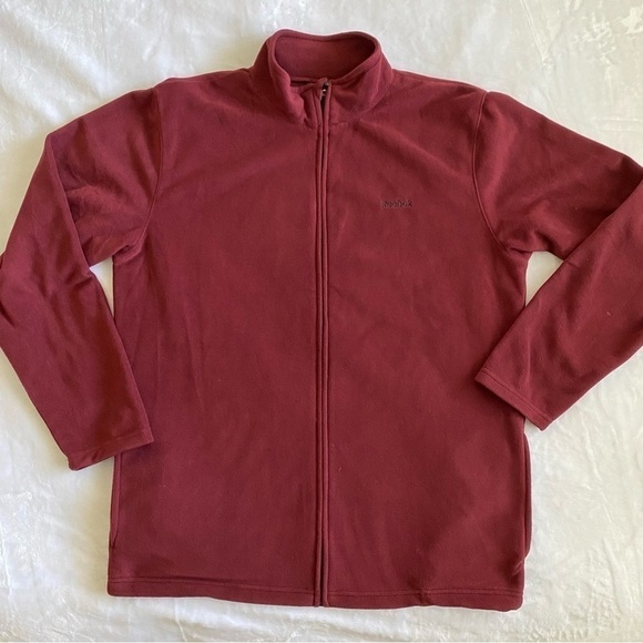 Reebok | Fleece Zip Up Jacket | Maroon | Size: Large - Picture 1 of 9